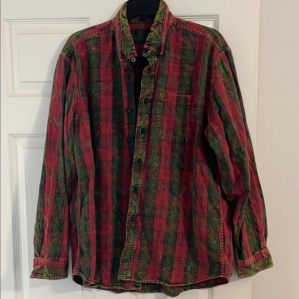 Plaid Button-Up Shirt